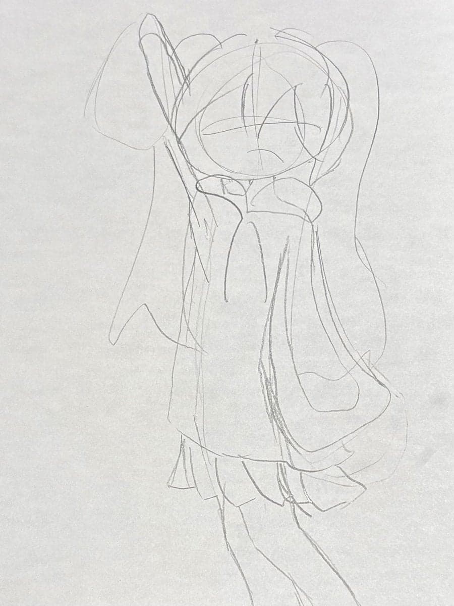 今日は妻にAntigravity 導入ガイド。横で色々見てた娘が「AIはアタリの絵でも違う角度出せる？」と描いた絵を持ってきた。