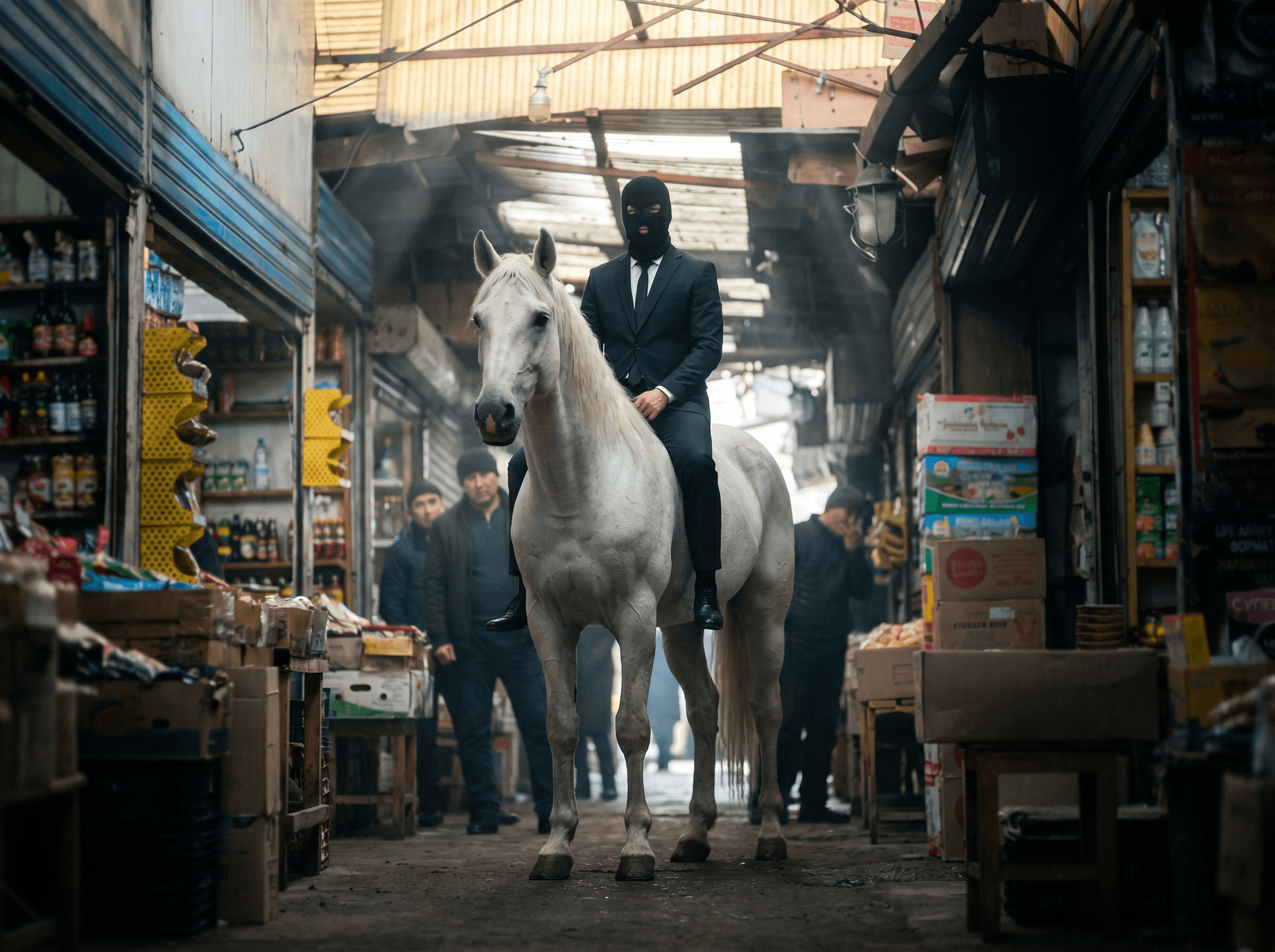 Masked Rider in Bazaar
