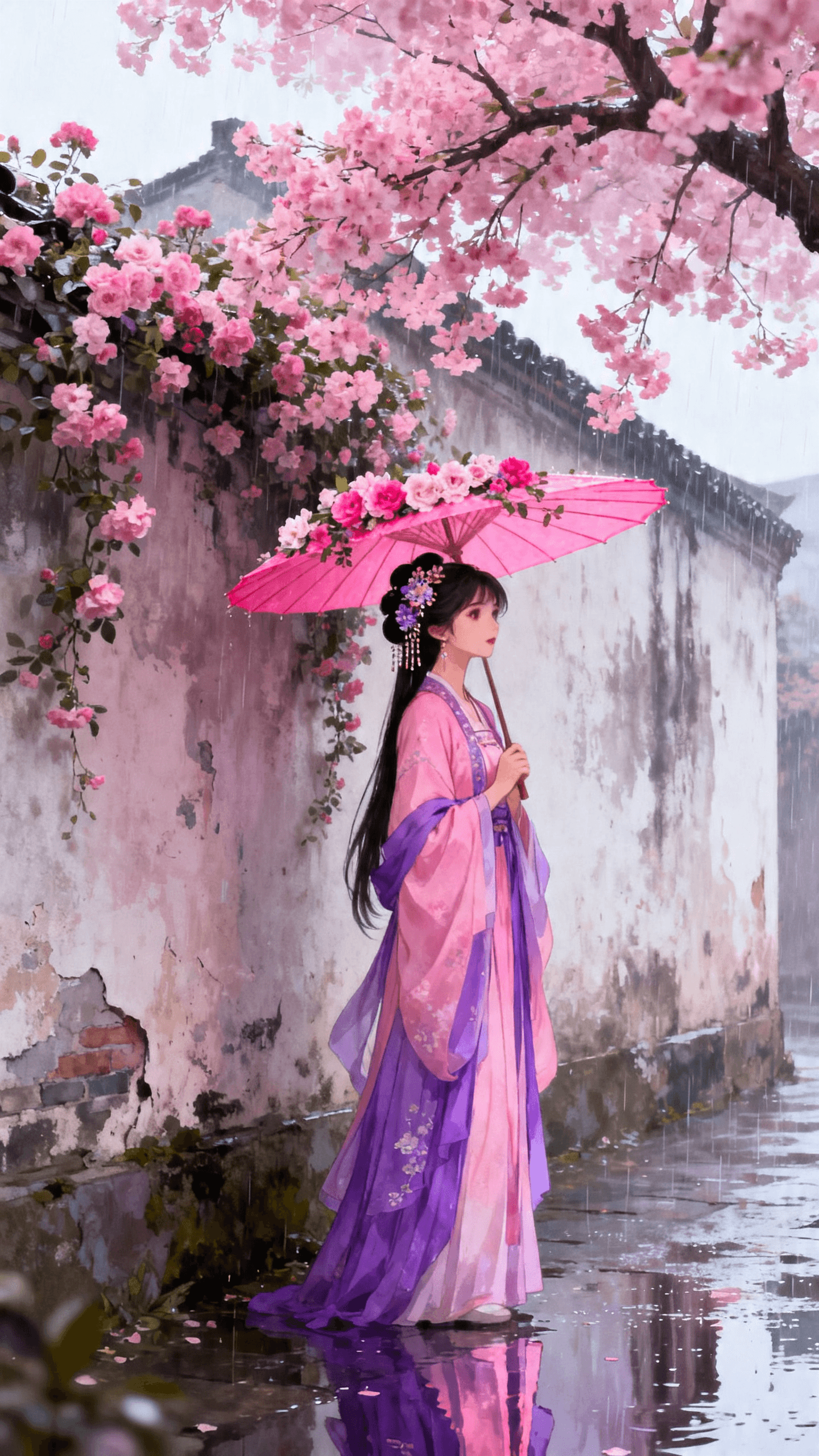 Blossom Rain Serenity