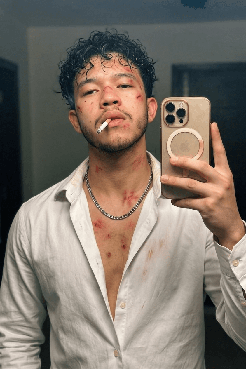 Vertical mirror selfie